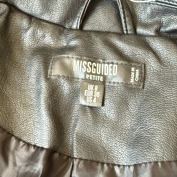 Missguided + Black Crop Biker Jacket - Picture 2 of 3